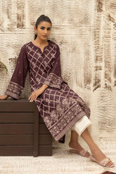 DC-0472 PURPLE DYED EMBROIDERED KURTA